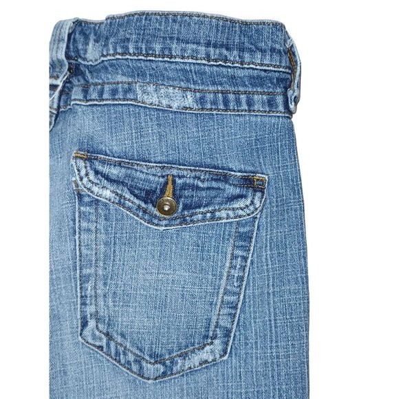 Mossimo Denim Jeans Juniors Size 13 FRAYED Stretch Boot Cut - Picture 8 of 16